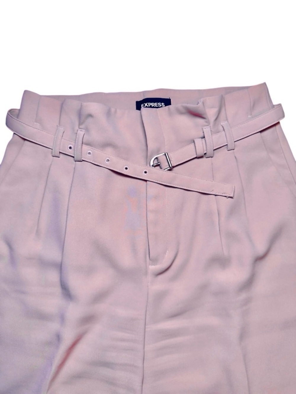 ✨ Express High-Rise Wide Leg Pants w/ Belt – Blush Pink – Size 6 Long (6L) ✨ - Picture 4 of 7